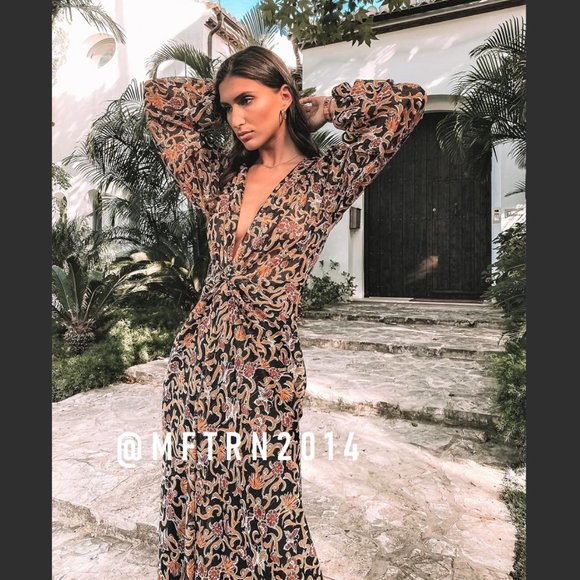 SOLD! ZARA Long Dress with Knot Detail - Picture 6 of 16